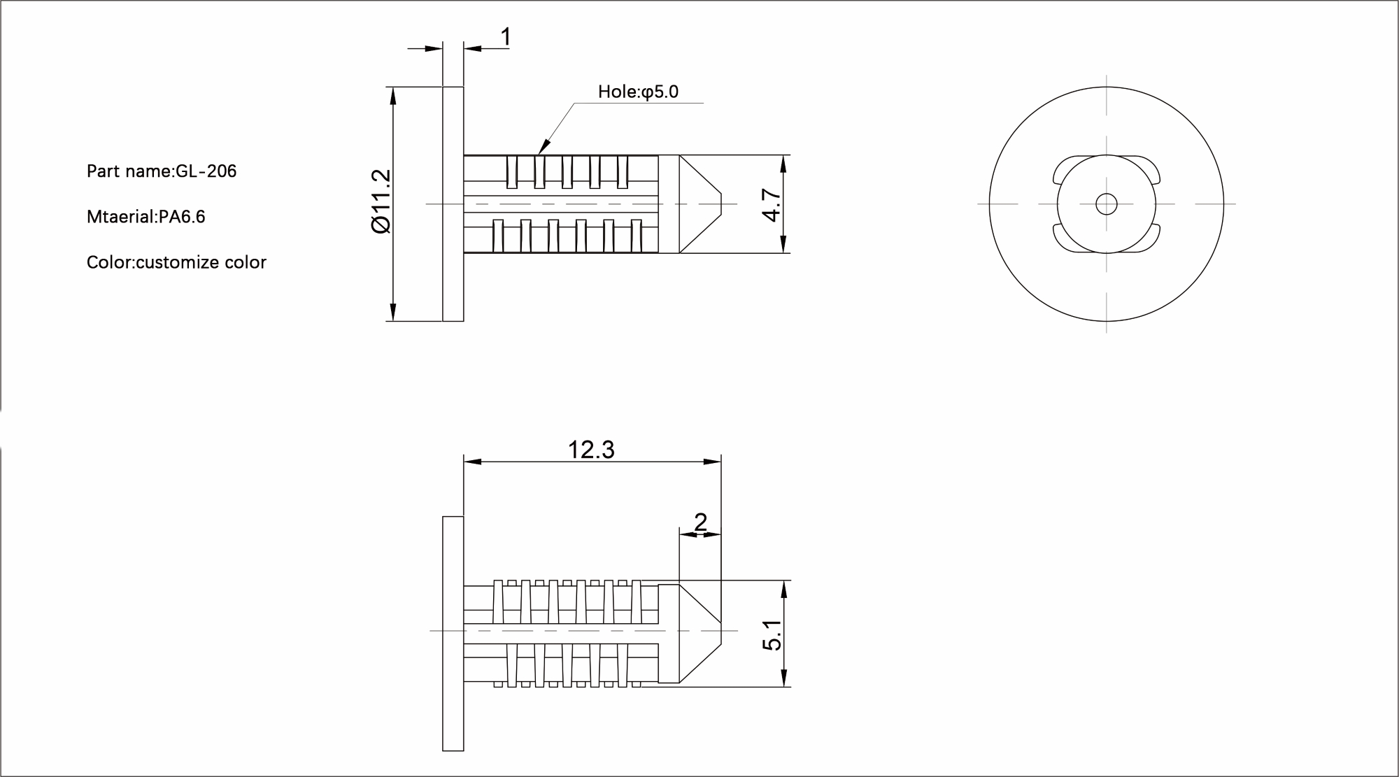 Pine Tree Rivet GL-206